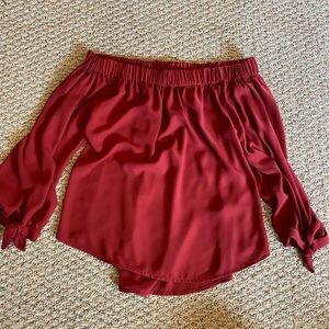 Express off the shoulder red blouse (size Xsmall)
